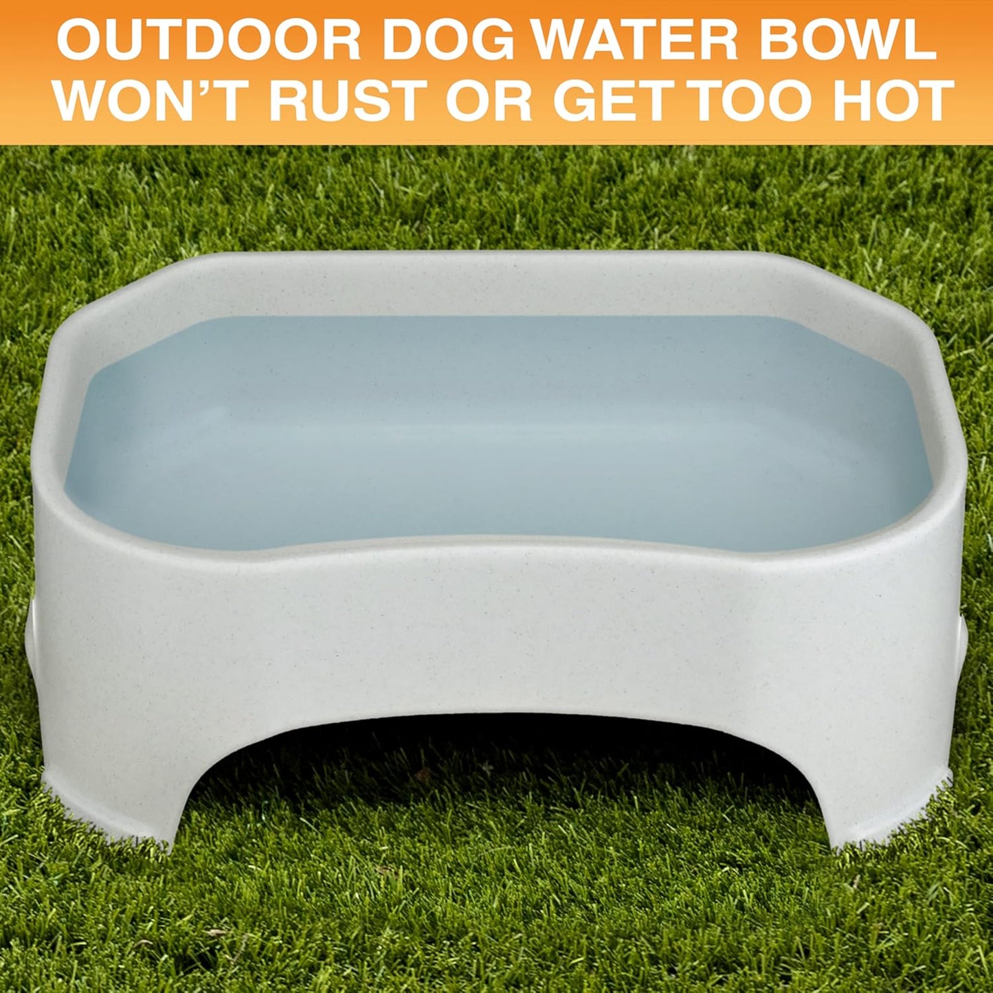 Giant Bowl - Extra Large Water Bowl for Dogs - Perfect for Outdoors (2.25 Gallon Capacity, 288 Oz) - Vanilla Bean