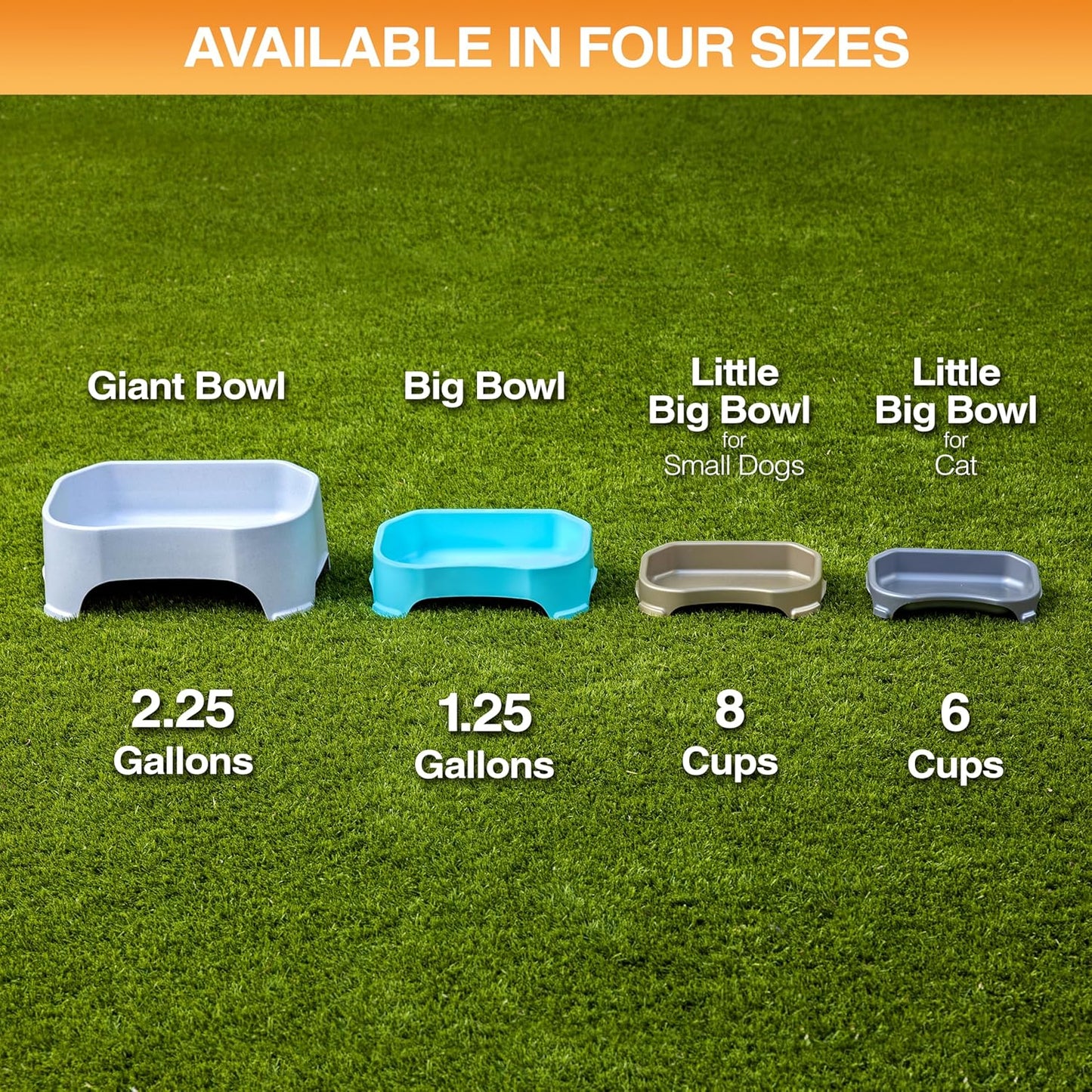 Giant Bowl - Extra Large Water Bowl for Dogs - Perfect for Outdoors (2.25 Gallon Capacity, 288 Oz) - Vanilla Bean