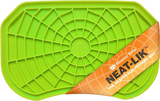 Neater Pets - Neat-Lik - Slow Feeding Pad for Dogs & Cats - Puzzle Toys Provide Boredom & Anxiety Relief - Fill Licking Pad with Healthy Treats & Food (Green)