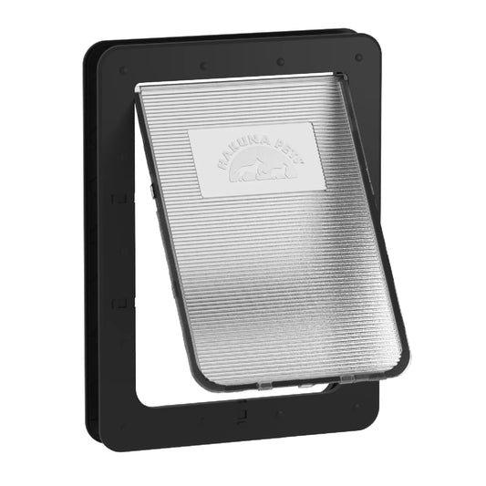 Black Super Tough Large Pet Door for Doors & Walls up to 2.17" Thick, for Pets up to 100Lbs