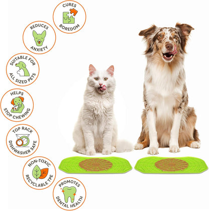 Neater Pets - Neat-Lik - Slow Feeding Pad for Dogs & Cats - Puzzle Toys Provide Boredom & Anxiety Relief - Fill Licking Pad with Healthy Treats & Food (Green)