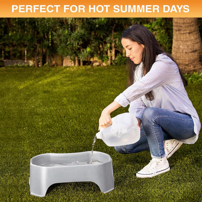 Giant Bowl - Extra Large Water Bowl for Dogs - Perfect for Outdoors (2.25 Gallon Capacity, 288 Oz) - Vanilla Bean