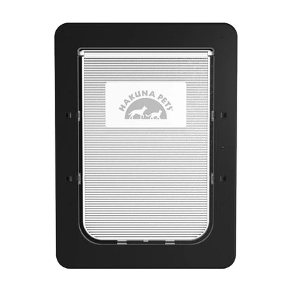 Black Super Tough Large Pet Door for Doors & Walls up to 2.17" Thick, for Pets up to 100Lbs