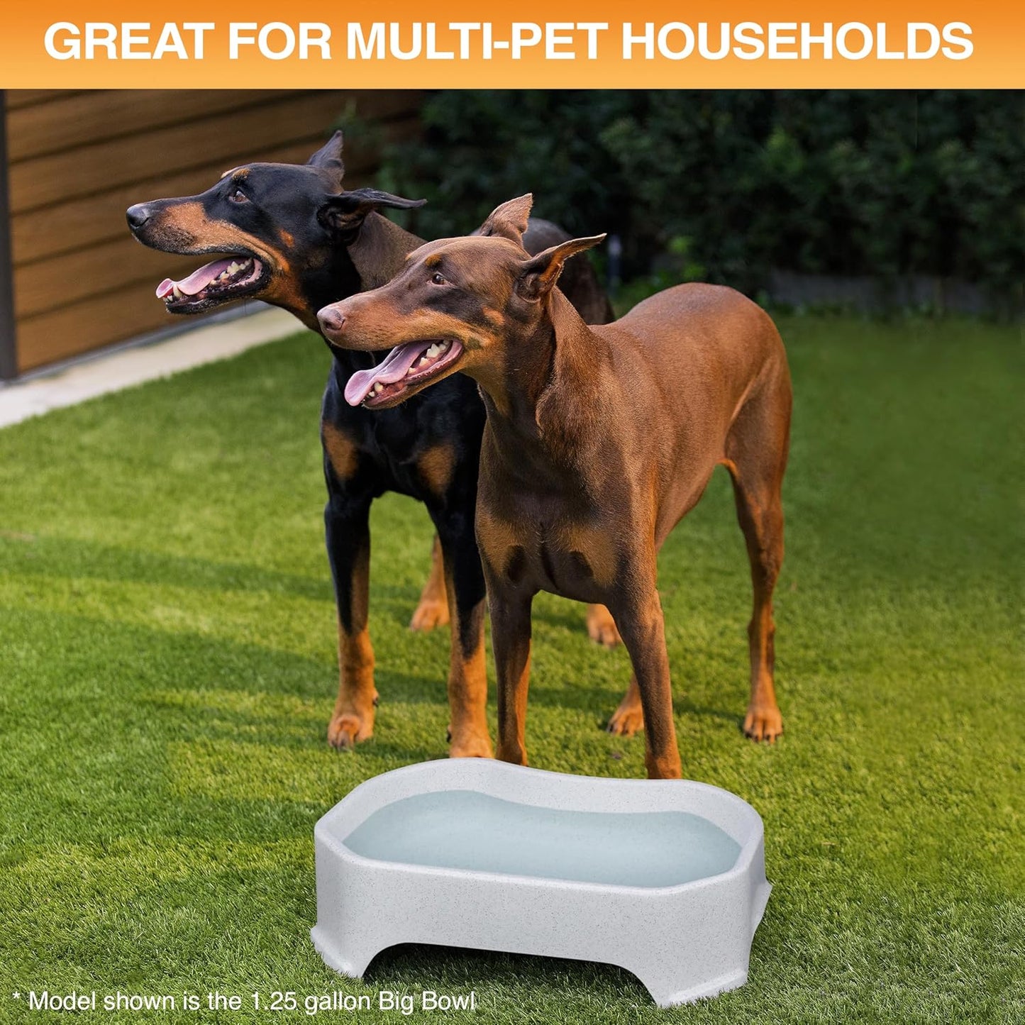 Giant Bowl - Extra Large Water Bowl for Dogs - Perfect for Outdoors (2.25 Gallon Capacity, 288 Oz) - Vanilla Bean