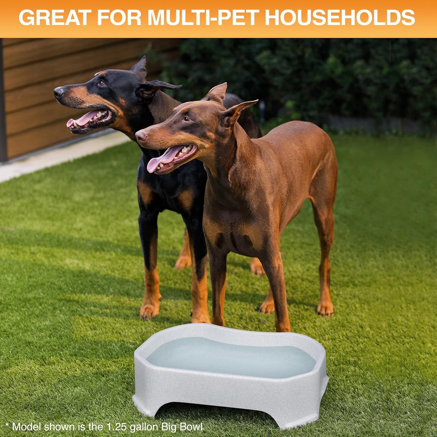Giant Bowl - Extra Large Water Bowl for Dogs - Perfect for Outdoors (2.25 Gallon Capacity, 288 Oz) - Vanilla Bean